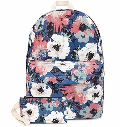 Buy cheap Fashion Lightweight Travel Backpack School Bag With Wallet Peony Printed from wholesalers