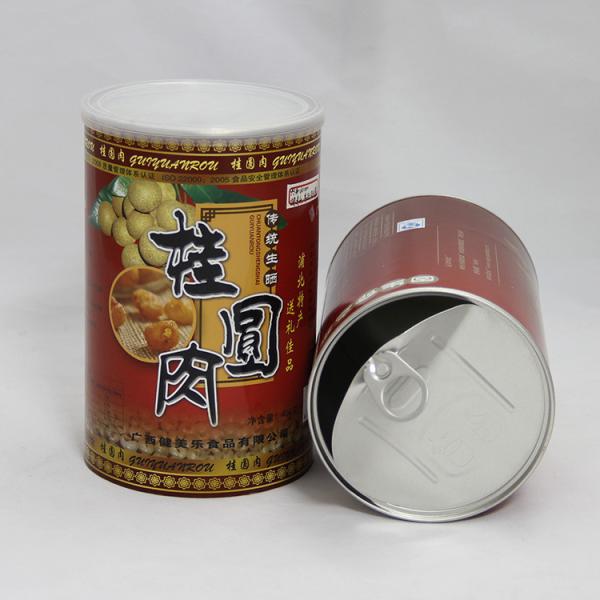 CMYK Printing Red Cardboard Kraft Paper Composite Cans for Dried Fruits and Nuts