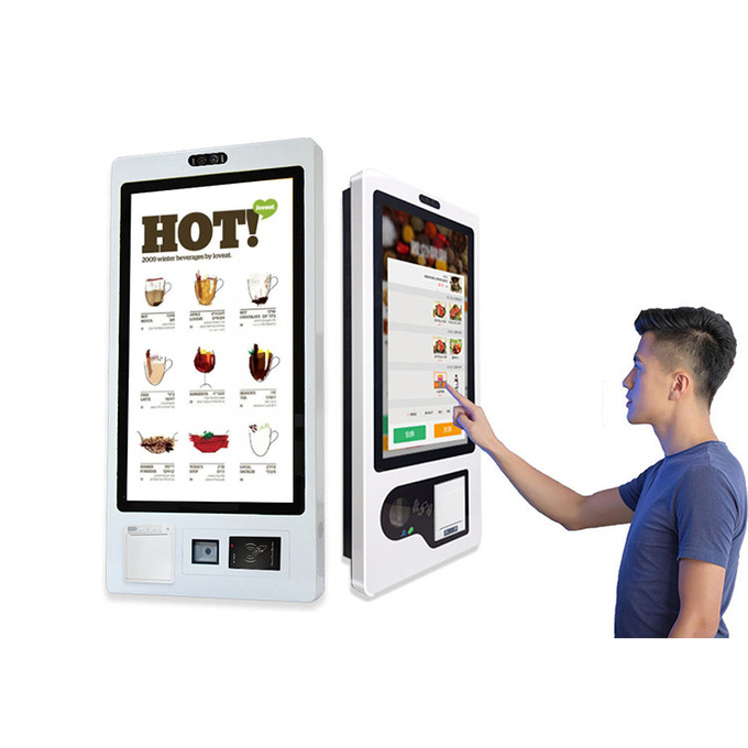 Self Ordering Kiosk Touch Screen Kiosk Machine with A4 Printer in Restaurant Credit Card Payment Terminal Kiosk