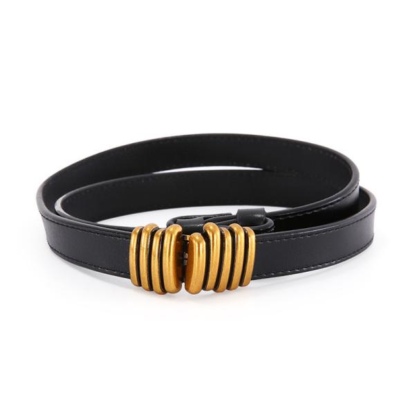 Buy cheap Fashion Fancy Belts For Ladies Alloy Pin Thin Gold Belt Custom 1.8cm from wholesalers