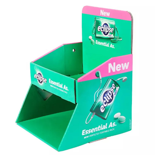Double Layers Cardboard Countertop Displays PDQ Corrugated For Candy Sweets