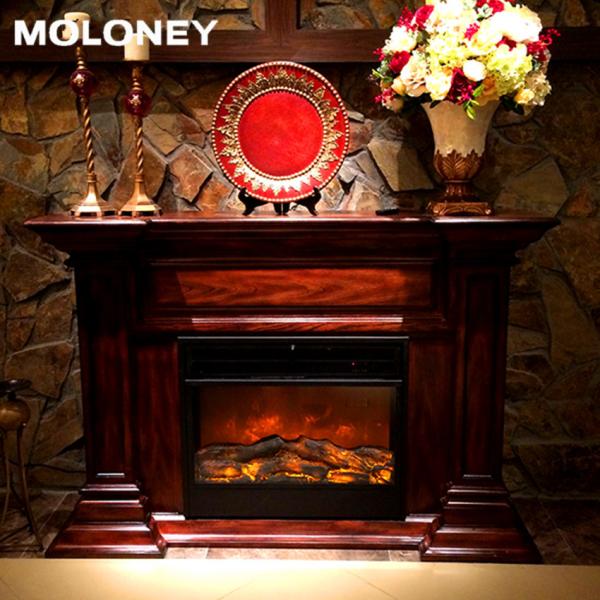 Quality Freestanding Built In Wood Mantel Fireplace Two Levels Heating 750mm for sale