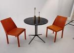 Buy cheap 60cm black Round Glass Top Nesting Tables from wholesalers