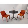 Buy cheap 60cm black Round Glass Top Nesting Tables from wholesalers