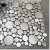 Buy cheap PVD Sliver Color Hairline Finish Big Small Round Splicing Decorative Stainelss Steel Trim Metal Mosaic Tile from wholesalers