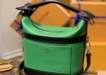 Small Genunie Black Printing Linning 25cm Cowhide Bucket Bag Handhold