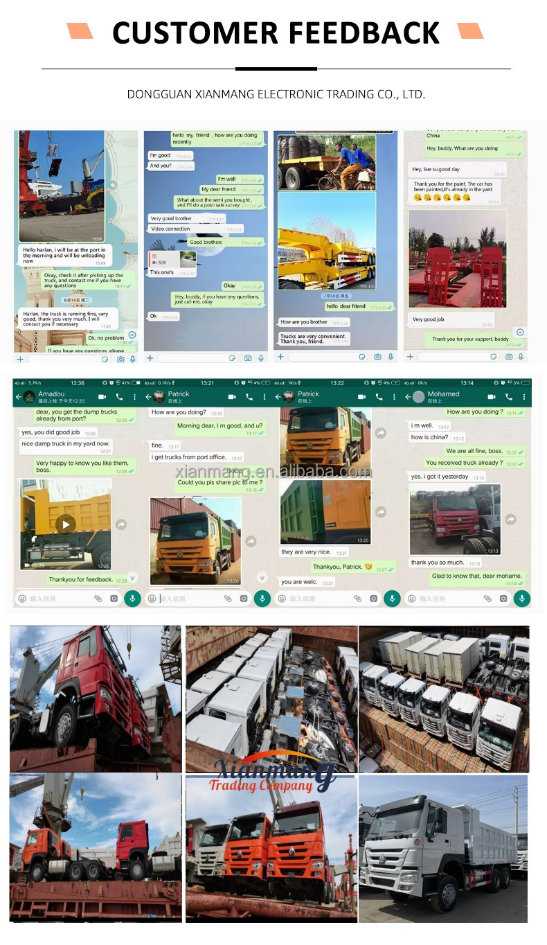 Customized Sinotruk HOWO 6X4 371HP 400HP 35t Used Cargo Truck 3 Axles Draw Bar Trailer