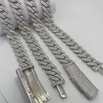 OEM Diamond Cuban Link Necklace Miami Cuban Chain Link Environmental Friendly
