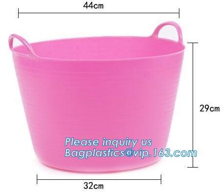 Plastic Laundry basket, organizer basket with customized size, laundry storage bag laundry basket with two pockets from