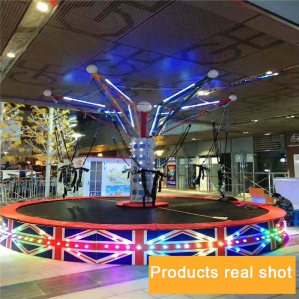 Kids Adult Amusement Park Ride Equipment Round Euro Jumping Bungee Trampoline