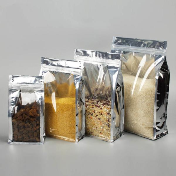 Food grade flat bottom plastic 8 side Food vacuum sealed translucent clear