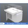 Buy cheap Wood Rectangle Custom Glass Display Cases For Jewelry With Lights and Lock from wholesalers