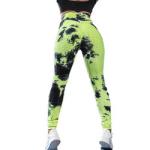 Tie Dye Xl Workout Leggings Polyester Spandex Material Butt Lifting Breathable