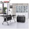 Buy cheap Contemporary Black Glass Desk Metal Legs With Drawer Office Furniture from wholesalers
