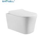 SWJ0825 Sanitwell Bathroom WC White Toilet Bowl Rimless Flush Wall HUng Toilets