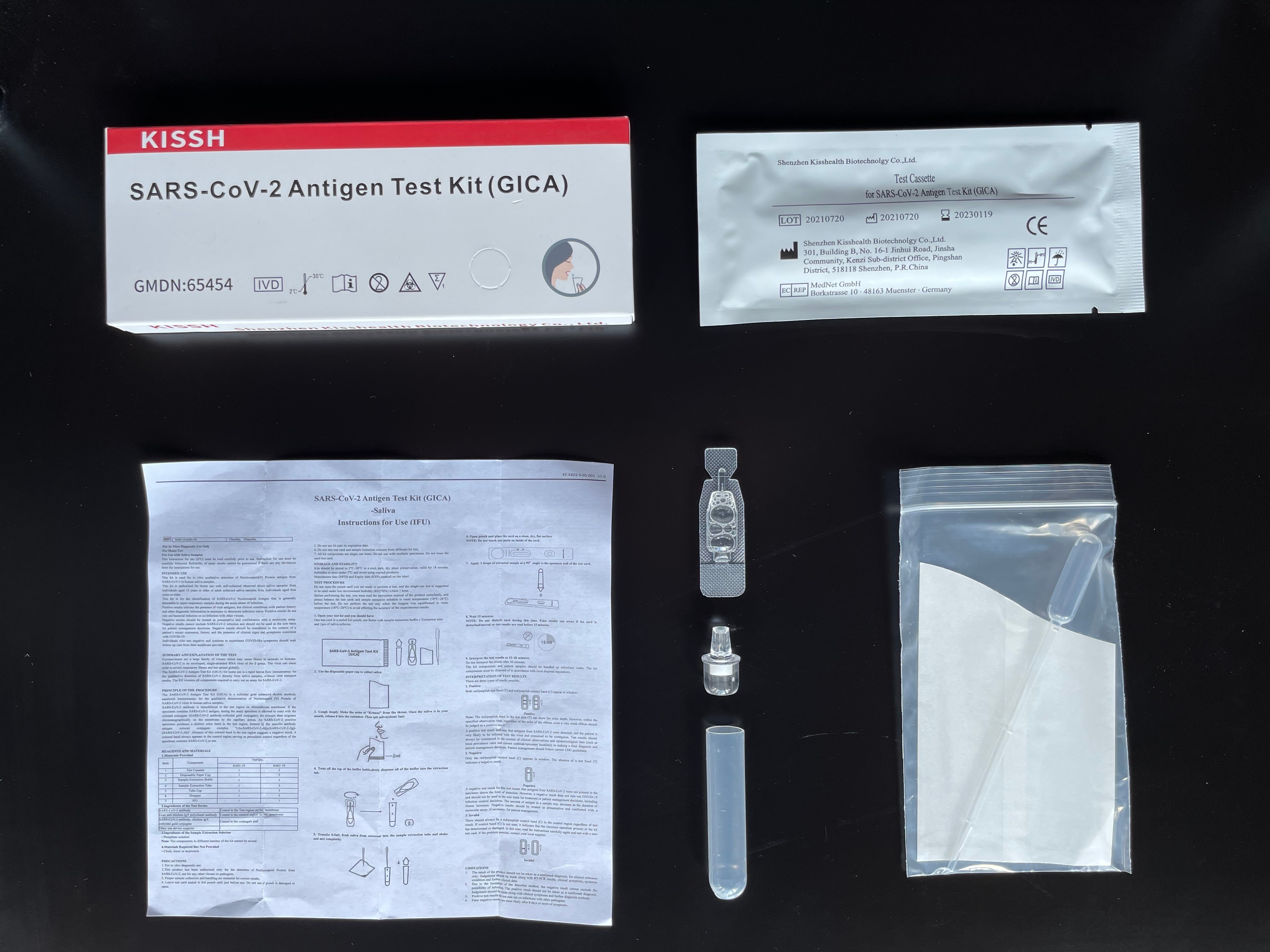 Buy cheap Self Nucleocapsid Protein Rapid Antigen Detection Kit Colloidal Gold 18x4x8cm from wholesalers