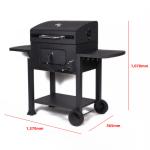 Black Powder Coated 24 Inch Garden Barbecue Grill Charcoal Trolley Bbq