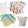 Buy cheap Biodegradable Eco Friendly Dinnerware Polka Dot Striped Paper Straw / Kraft Paper Straw from wholesalers