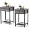 Buy cheap Customized Metal Frame Farmhouse Style Nightstands Gray Wood from wholesalers