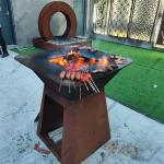 Corten Steel Fire Pit BBQ Fiq Xl Outdoor Corten Steel BBQ Grill