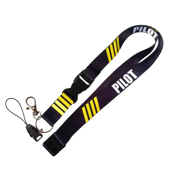 Buy cheap Safety Warning Custom Printed Lanyard Yellow Stripes Reinforced Stitching Detachable Keychain from wholesalers