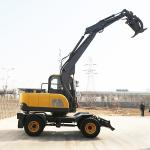 Road Work Equipment Wheel Hook Machine Wheeled Wood Grabber Digger Excavator