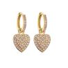 Buy cheap Rhinestone gold heart drop earrings from wholesalers