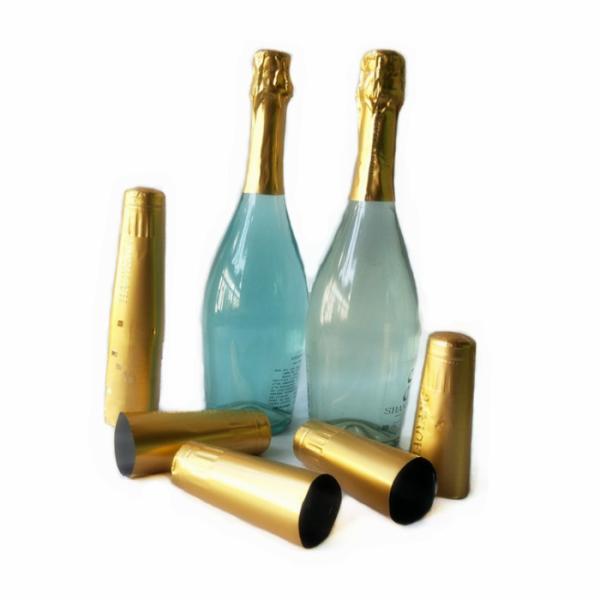 Buy cheap Glass Wine Bottle Shrink Caps Gold Black PVC Shrink Capsules SGS from wholesalers