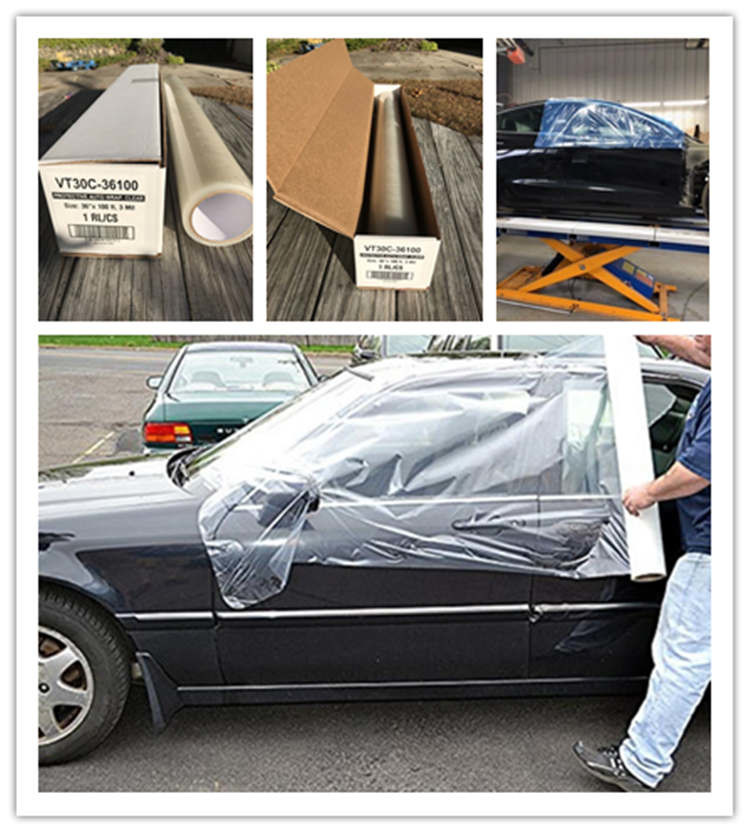 Self Adhering 5mil Crash Wrap For Cars Body Self Adhering