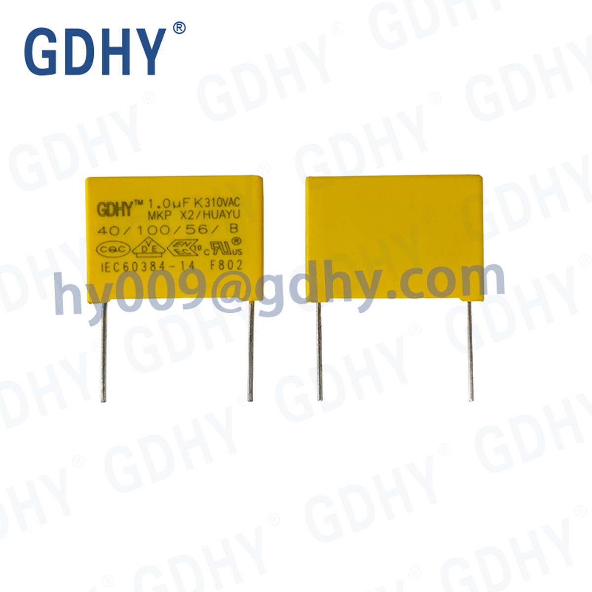 Plastic Shell Encapsulation Polypropylene X2 Capacitor 1.0uF 10% 310VAC