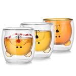 7oz Strong Double Wall Glass Coffee Mugs , Eco Friendly Cute Drinking Cups