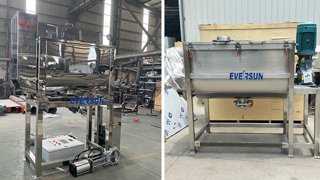 Double Or Triple Blades Powders Industrial Ribbon Blender Mixing Machine With Low Noise