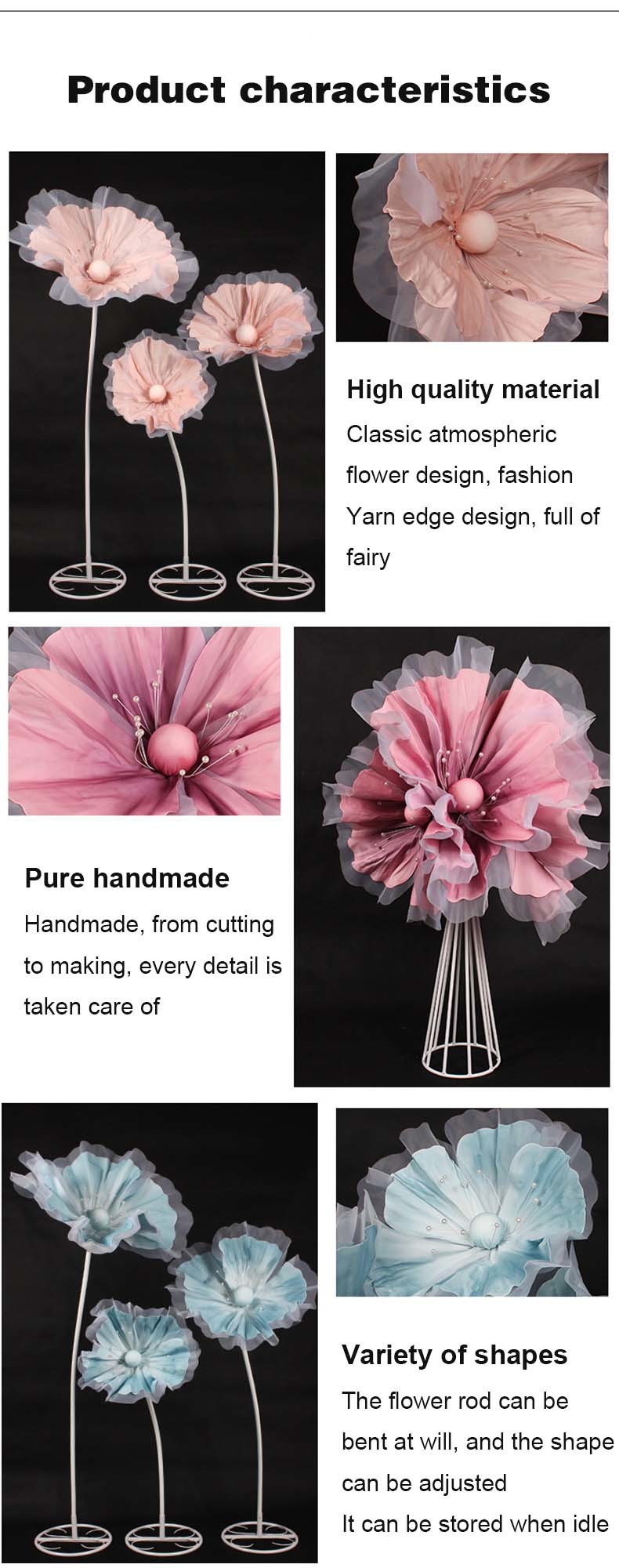 Customized Red Giant Flower Set Made of PE Foam for Wedding Party Decorative Display