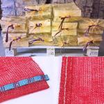 40*63cm PE UV Raschel Sacks Golden Mesh Bags for Firewood Packaging
