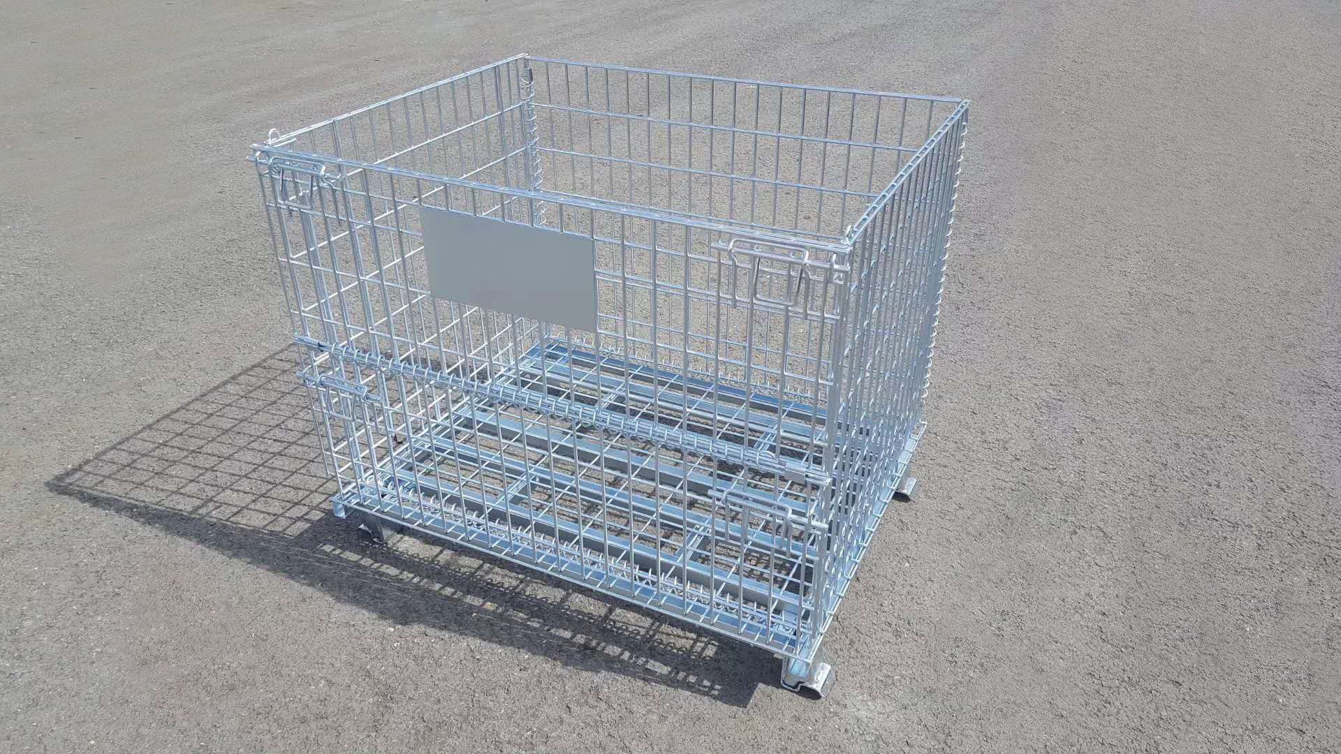 Customized Industrial Wire Mesh Containers Stackable Galvanized Steel Foldable Wire Mesh Pallet Cage