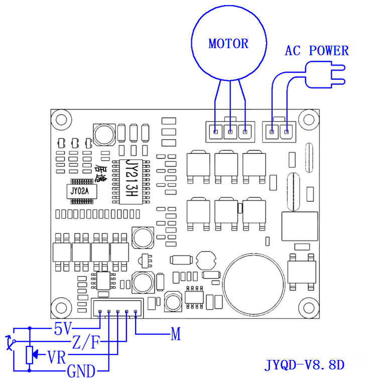 150W 3 Phase Brushless DC Motor Driver V8.8D For Sensorless DC Motor