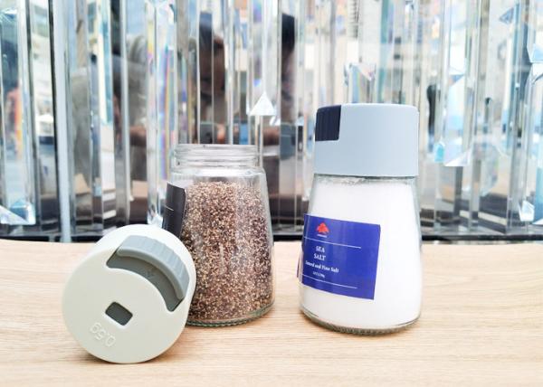 Buy cheap 180ml 0.5g Salt Pepper Plastic Lid Glass Jar Kitchen Modern Easy Control from wholesalers
