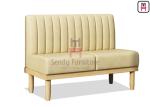 Solid Wood Restaurant Booth 1.2cbm 4ft PU Upholstered Booth Seating