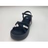 Buy cheap Women black bottomed sandals with rhinestone genuine leather in summer from wholesalers