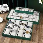 Customizable Color Velvet Green Watch Display Tray Screen Print