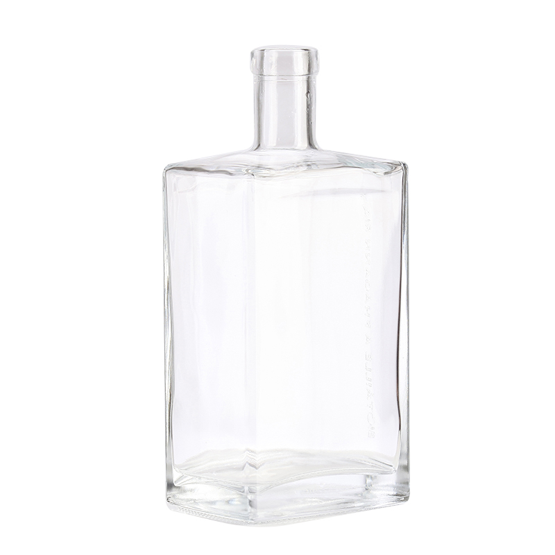 Customized Clear Glass Flat Square Wine Bottle for Medicinal Liquor OEM/ODM Welcome