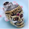 Buy cheap Vintage 925 Silver Golden Tone Skull Pendant Women Men Necklace (N20180406) from wholesalers