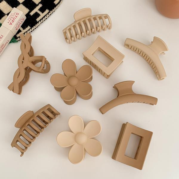 Buy cheap Decor Flower Hair Claw Clips Matte Elegant Geometric Woman Girls Fashion Solid Colors 8.5cm from wholesalers