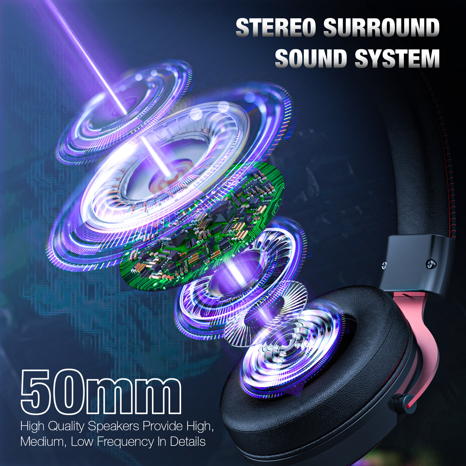 Neodymium Driver ABS Led Wired PS4 Gaming Headset Onikuma X10 117dB