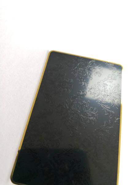 Buy cheap Personalised Gold Metal Business Cards With Black Color Silk Screen Printing from wholesalers