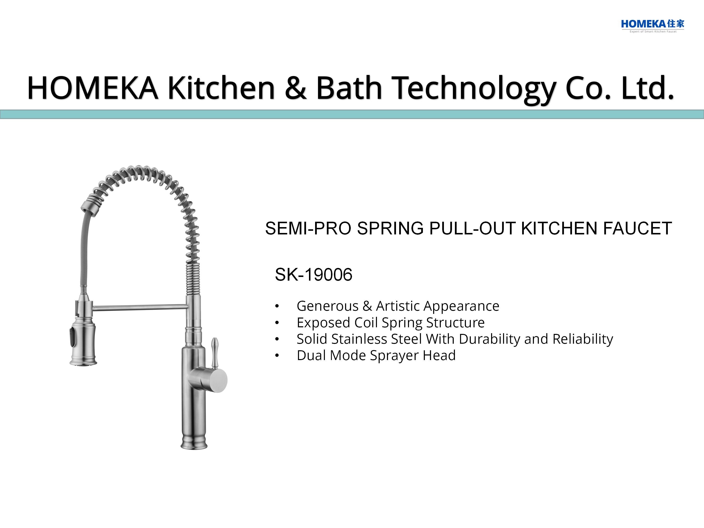 18/10 Stainless Steel Flexible Kitchen Faucet With Retractable Pull Down Hose