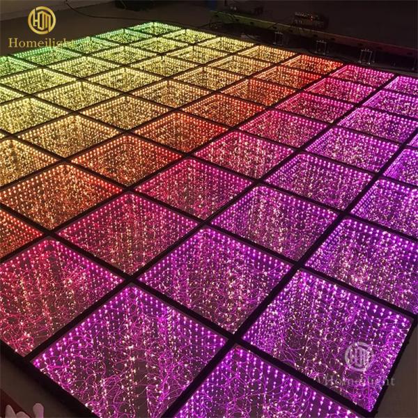 Buy cheap Wedding Disco Party Golden Starry Dance Floor Waterproof Starlit 3D Mirror Video Dance Floor from wholesalers