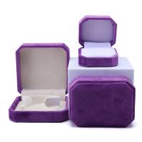 Buy cheap Jewelry Package Custom Octagonal Shape Purple Flannelette Box for Necklace product