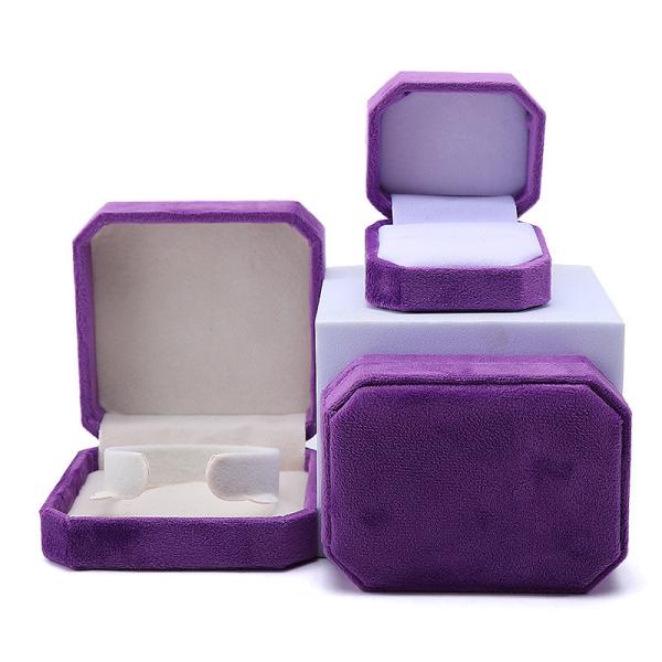 Buy cheap Jewelry Package Custom Octagonal Shape Purple Flannelette Box for Necklace Bracelet Ring from wholesalers