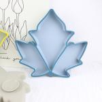 Unbreakable Silicone Divided Suction Plate Colorful Maple Shape